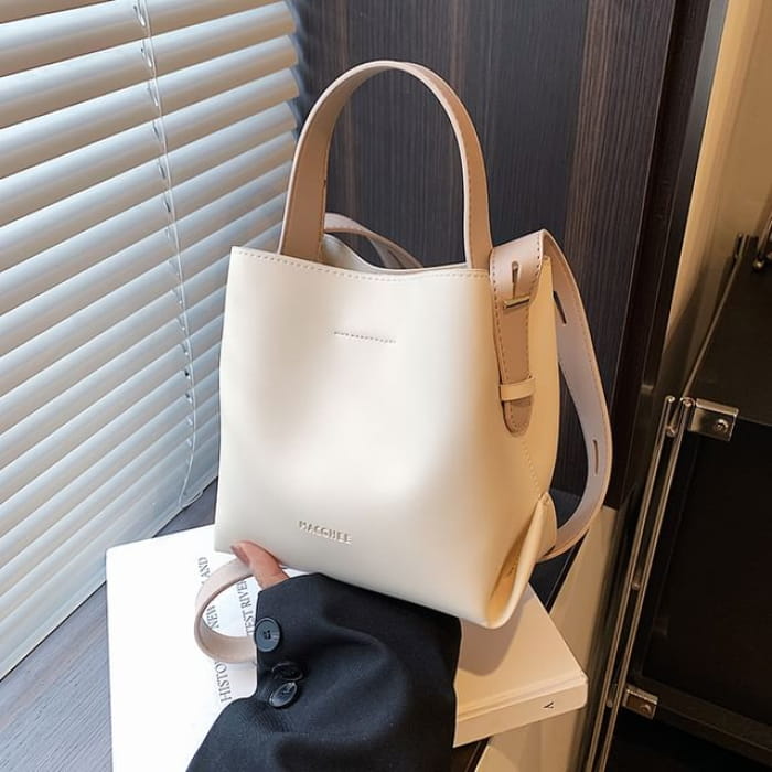 Faux Leather Bucket Bag - Off-White / One Size