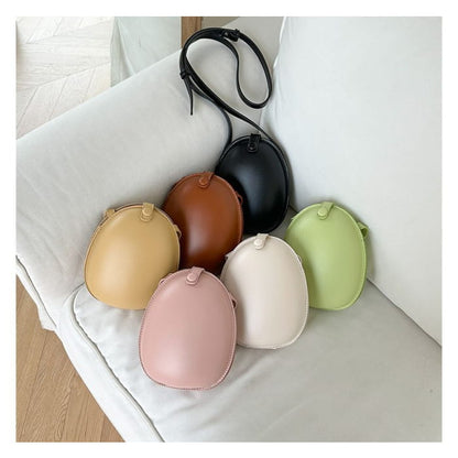 Faux Leather Egg Crossbody Bag