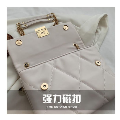 Faux Leather Flap Shoulder Bag