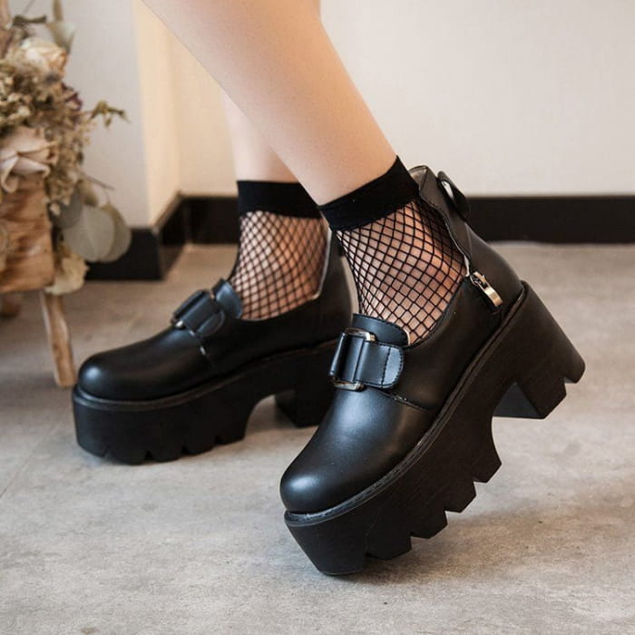 Faux Leather Platform Shoes