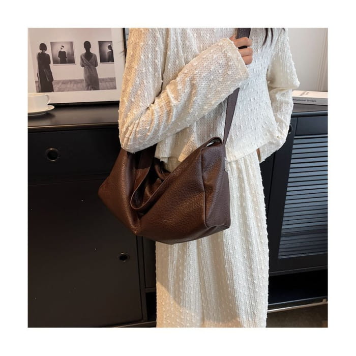 Faux Leather Shoulder Bag