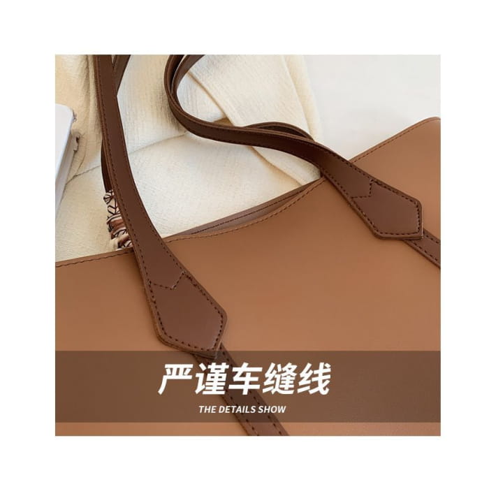 Faux Leather Tote Bag