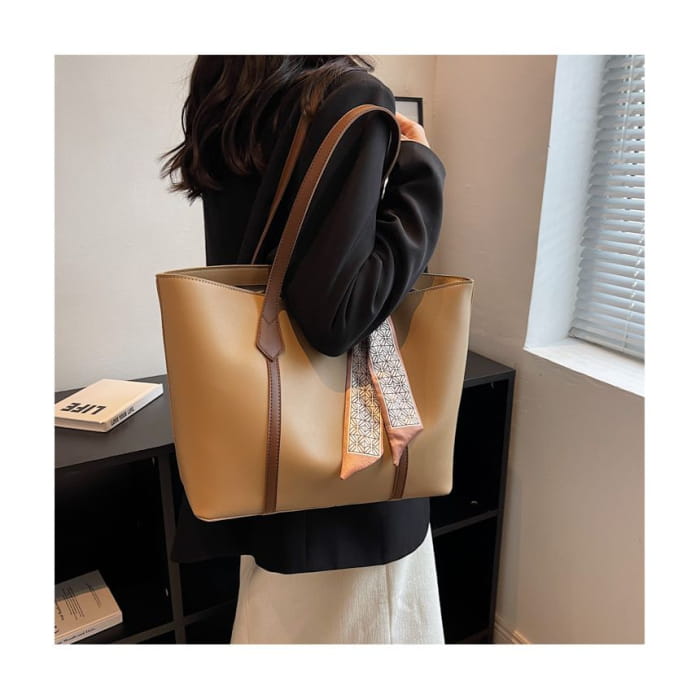 Faux Leather Tote Bag