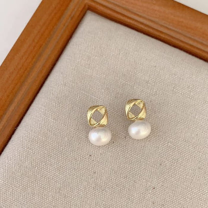 Faux Pearl Alloy Earring (various designs) - 1 Pair