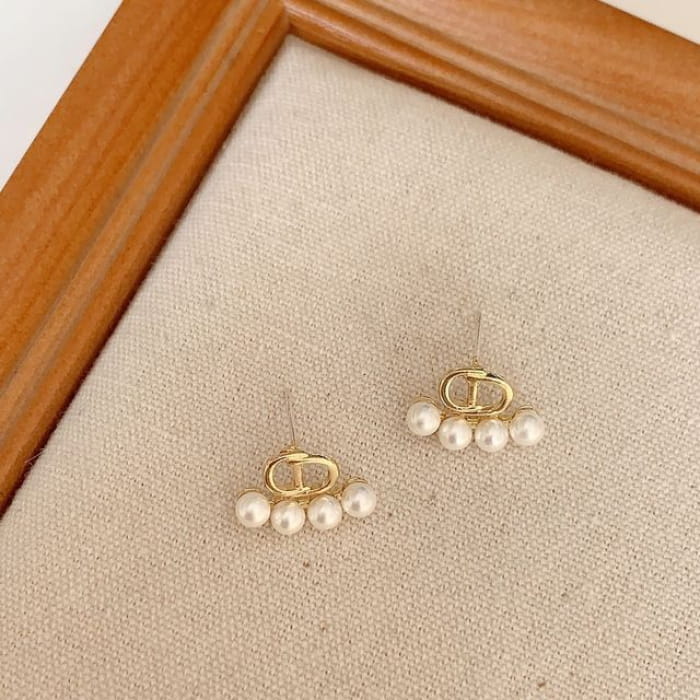 Faux Pearl Alloy Earring (various designs) - 1 Pair