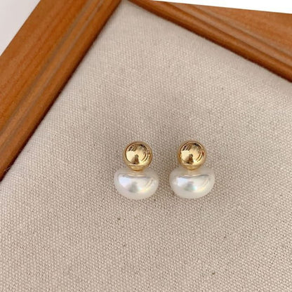 Faux Pearl Alloy Earring (various designs) - 1 Pair