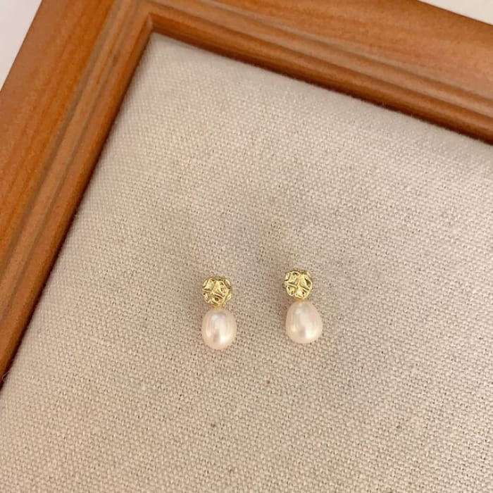 Faux Pearl Alloy Earring (various designs) - 1 Pair