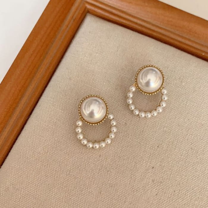 Faux Pearl Alloy Earring (various designs) - 1 Pair