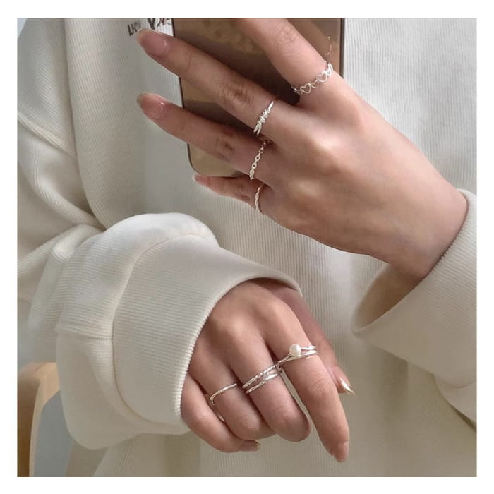 Faux Pearl / Alloy Open Ring