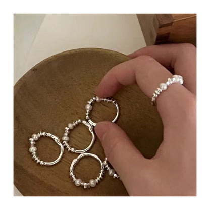 Faux Pearl Alloy Ring