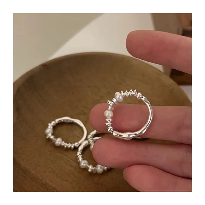 Faux Pearl Alloy Ring