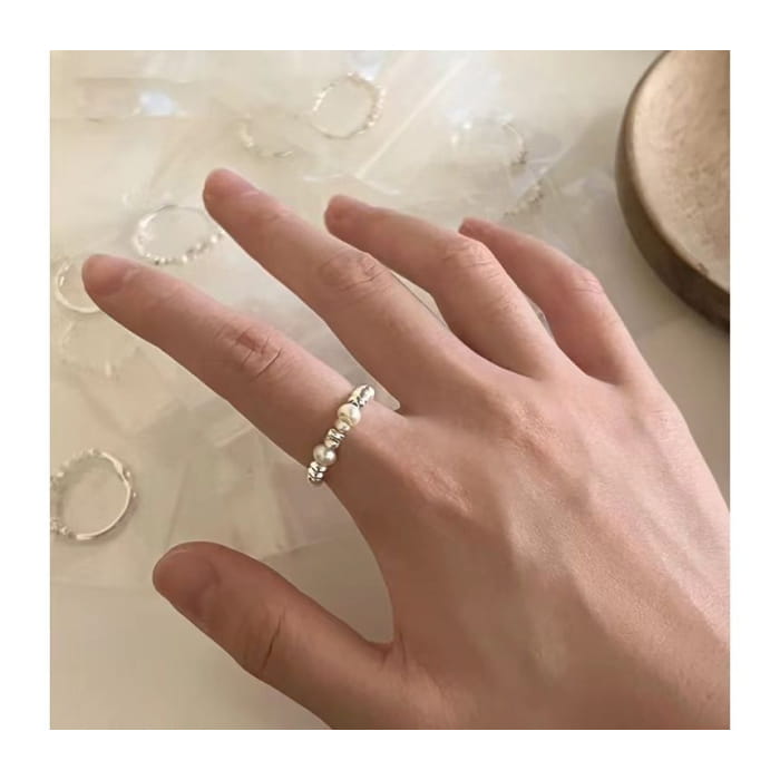 Faux Pearl Alloy Ring