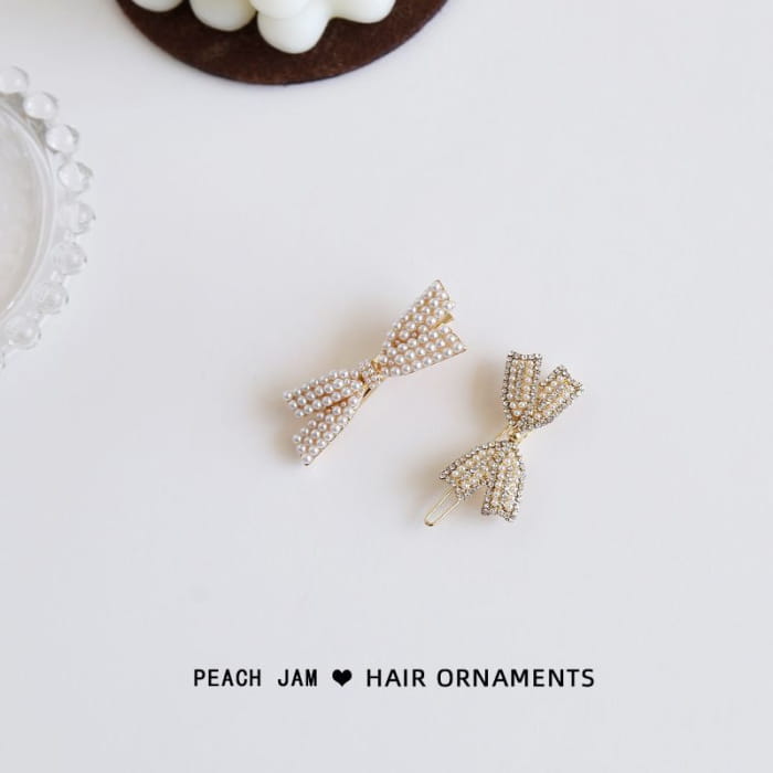 Faux Pearl Bow Hair Clip