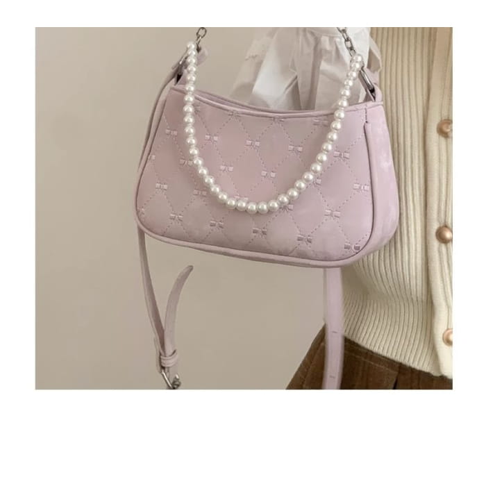 Faux Pearl Chain Shoulder Bag