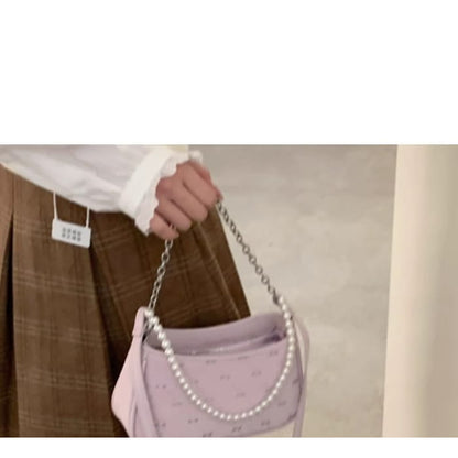 Faux Pearl Chain Shoulder Bag