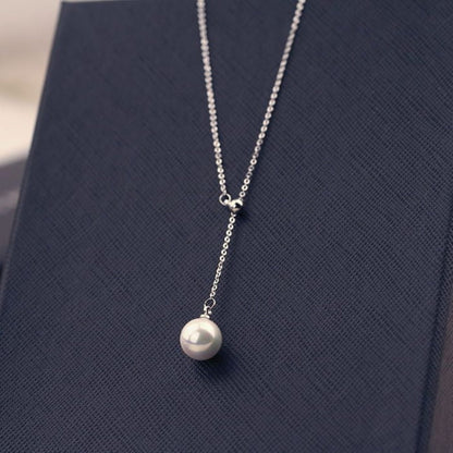 Faux Pearl Drop Necklace