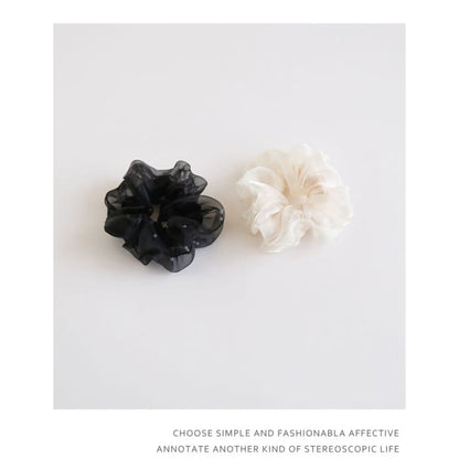 Faux Pearl Mesh Scrunchie