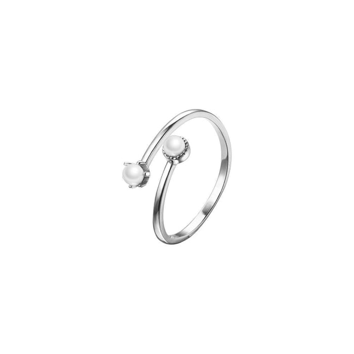 Faux Pearl Sterling Silver Open Ring