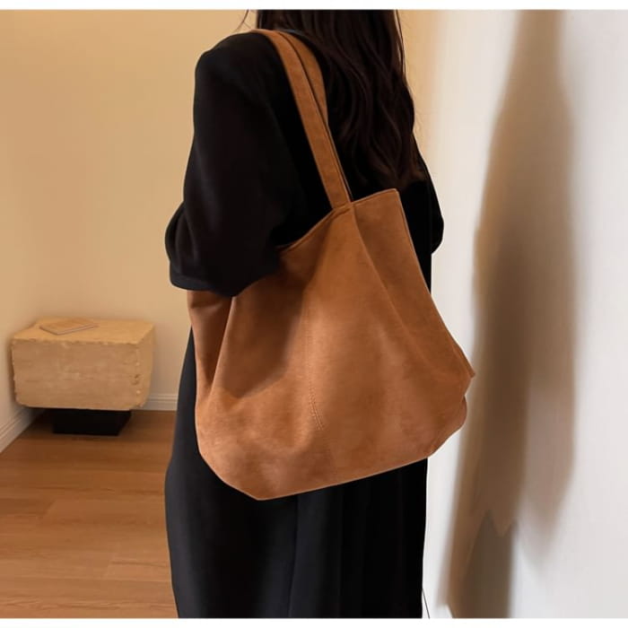 Faux Suede Tote Bag