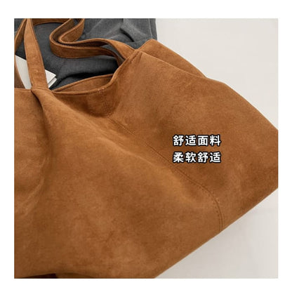 Faux Suede Tote Bag