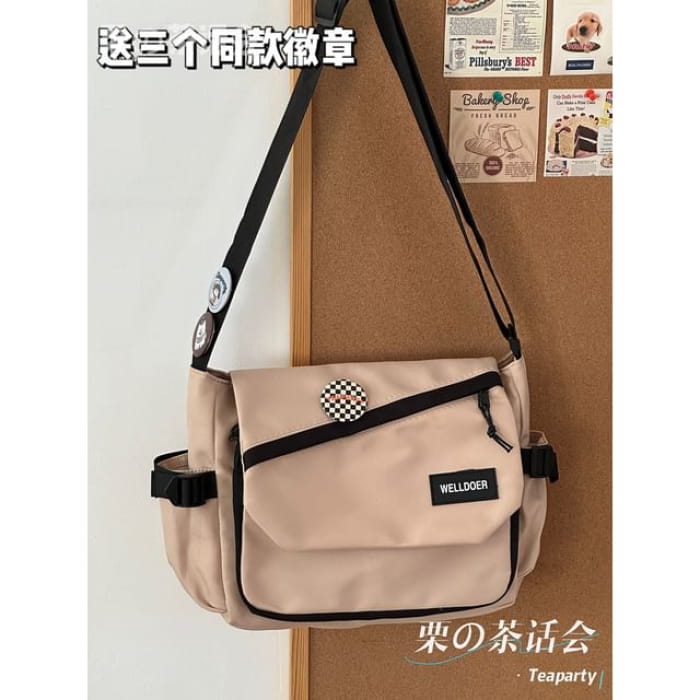 Flap Buckle Messenger Bag - Without Charm - Light Camel