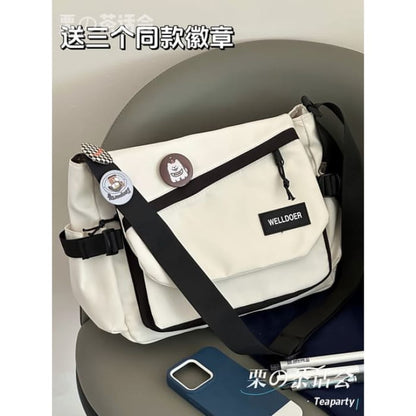 Flap Buckle Messenger Bag - Without Charm - Off-White