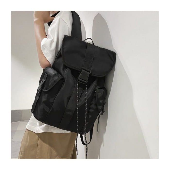 Flap Buckle Nylon Backpack