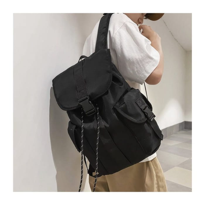 Flap Buckle Nylon Backpack