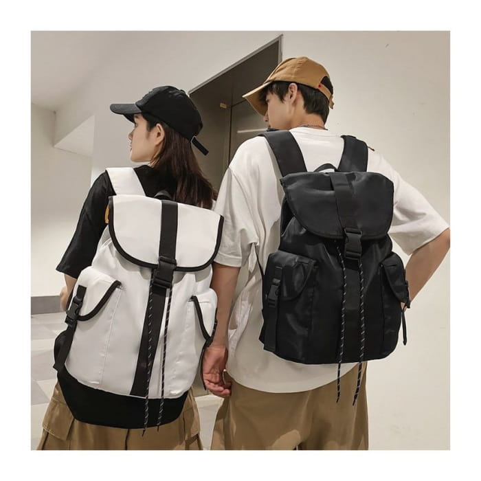 Flap Buckle Nylon Backpack