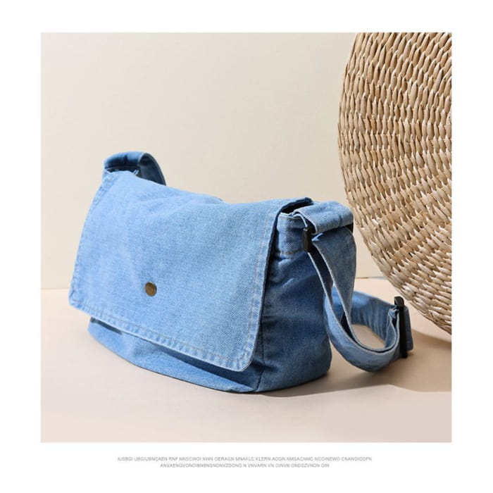 Flap Denim Crossbody Bag