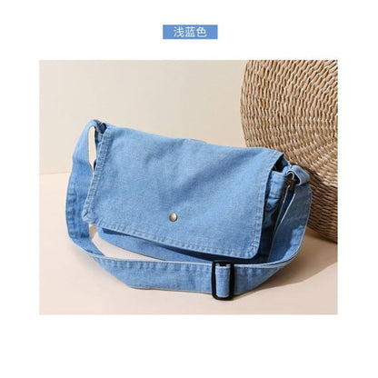 Flap Denim Crossbody Bag