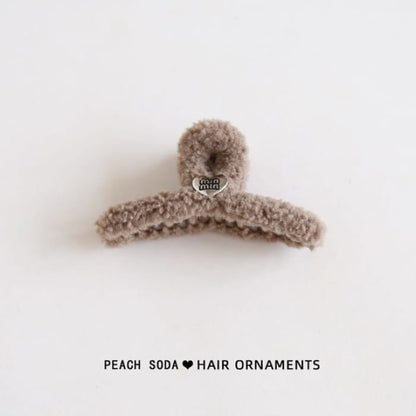 Fleece Hair Claw - Coffee / 14cm