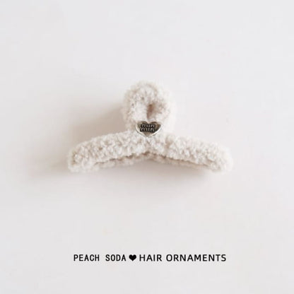 Fleece Hair Claw - Off-White / 14cm