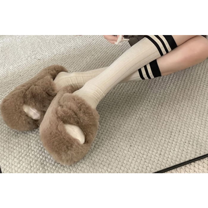 Fleece Platform Slippers