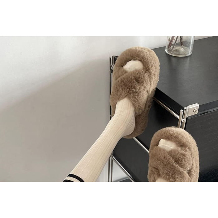 Fleece Platform Slippers