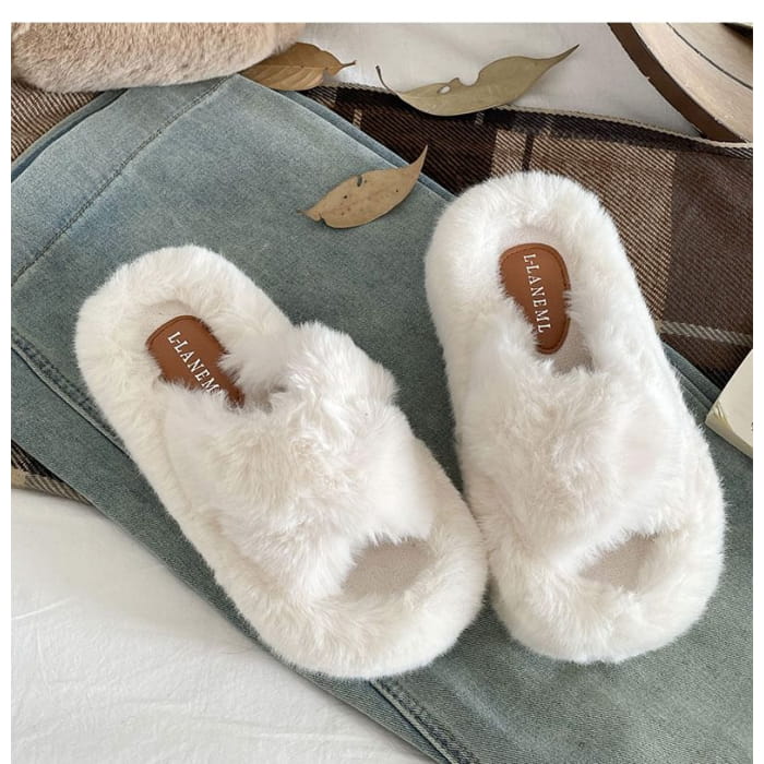 Fleece Platform Slippers