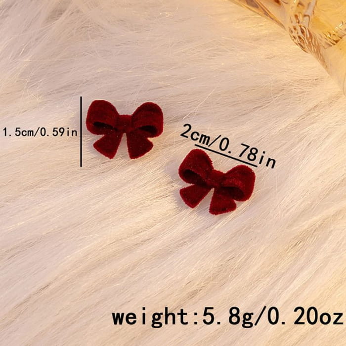 Flocking Bow / Butterfly Stud Earring