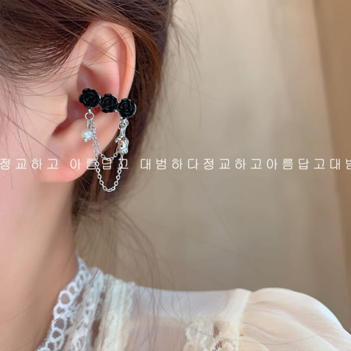 Floral Alloy Ear Cuff