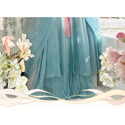 Floral Embroidered Hanfu Maxi Dress / Light Jacket / Set