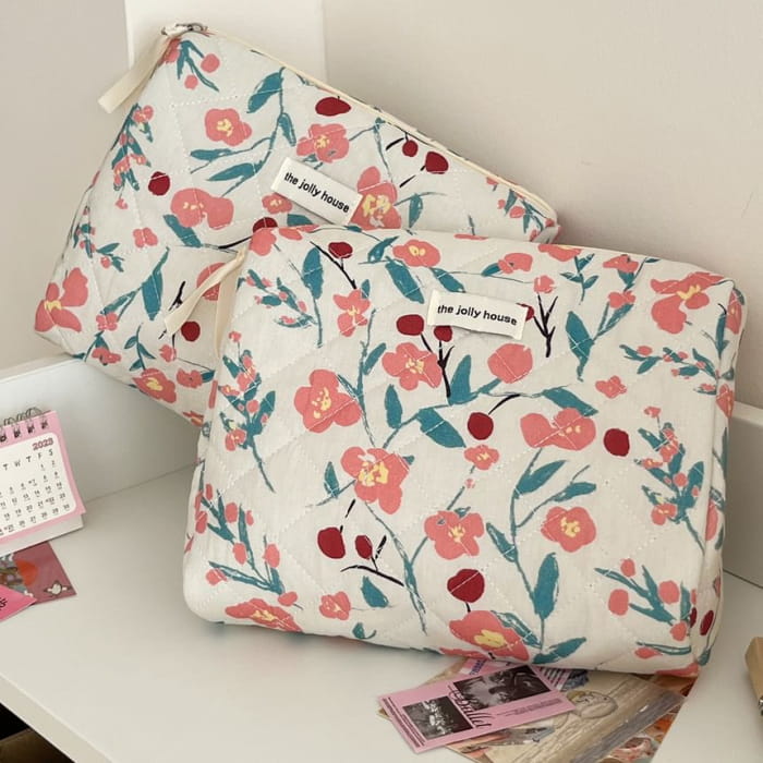 Floral Fabric Makeup Bag / Clutch / Pencil Case (Various