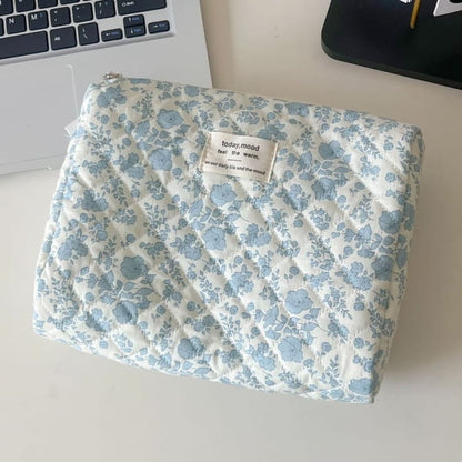 Floral Fabric Pouch / Makeup Bag / Clutch