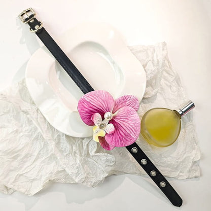 Floral Faux Leather Choker - jewelry