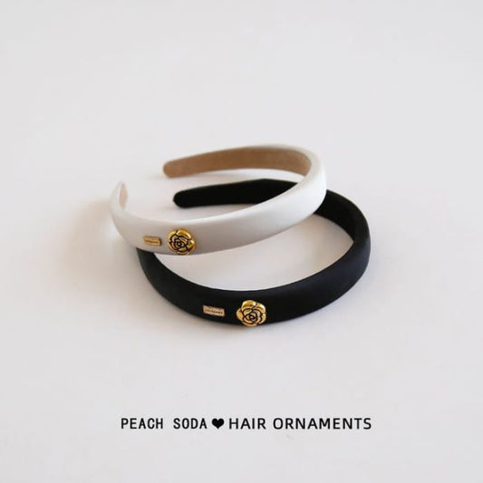 Floral Headband - Black / One Size