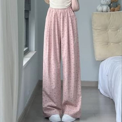 Floral High Waist Wide Leg Sweatpants