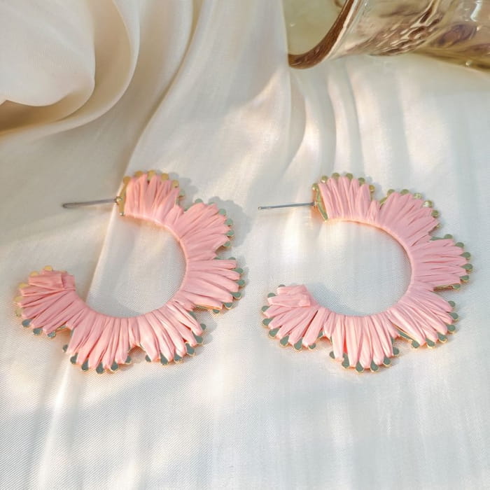 Floral Open Hoop Earring - jewelry