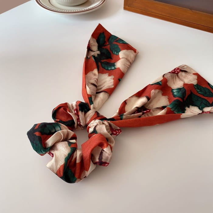 Floral Print Hair Tie - Fashion Accessories