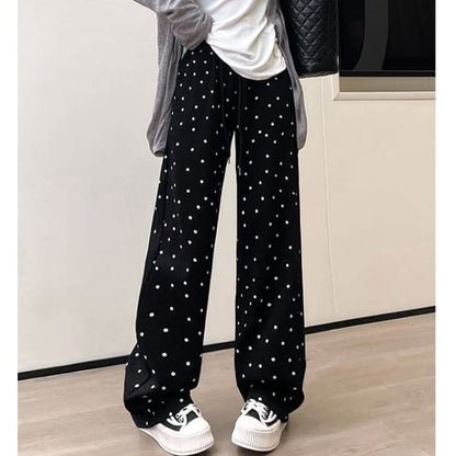 Floral Print High Waist Drawstring Wide Leg Sweatpants