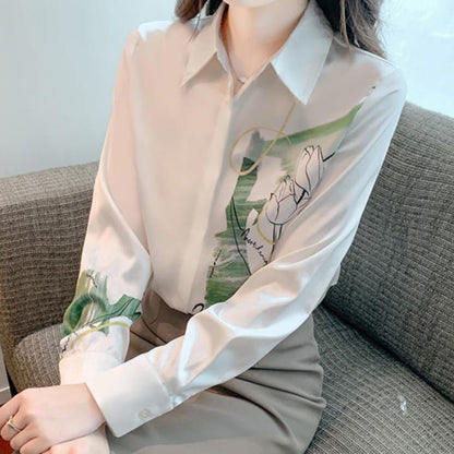 Floral Print Long Sleeve Button Shirt