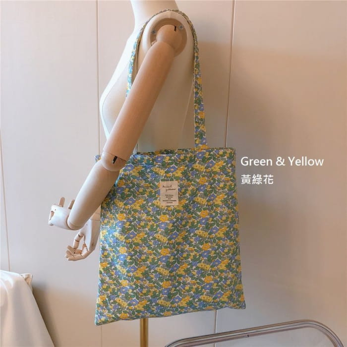 Floral Print Tote Bag