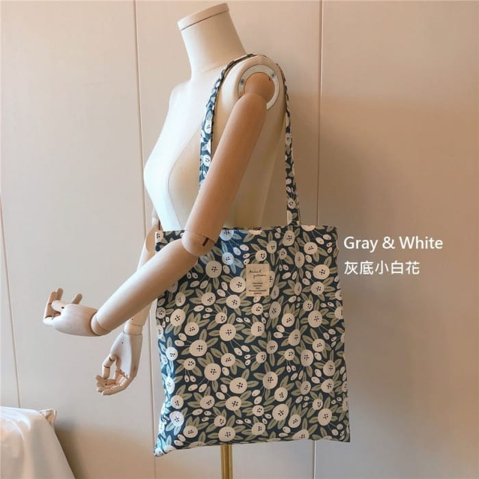 Floral Print Tote Bag